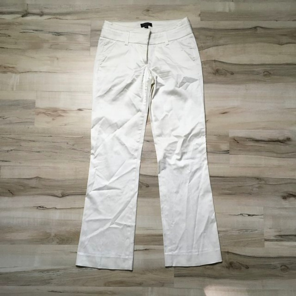 Bebe silk like beige white pants